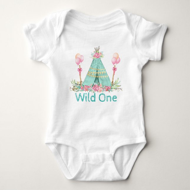 Girls Wild One Birthday Shirts (Front)
