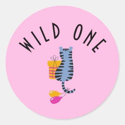 Girls Wild One First Birthday Sticker