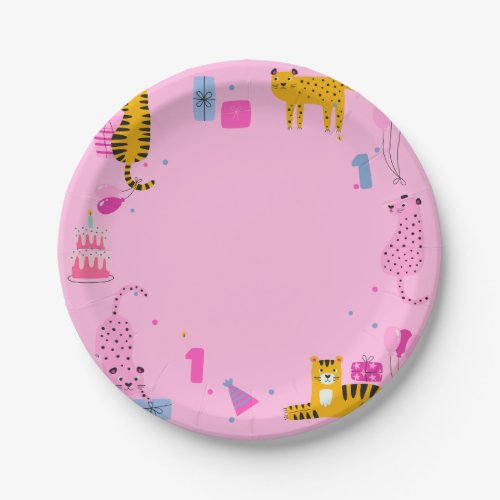 Girls Wild One Paper Plate