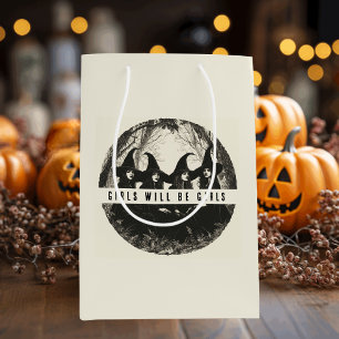 "Girls Will Be Girls   Cute Witch-Themed  Medium Gift Bag