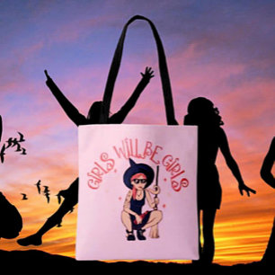 Girls Will Be Girls Feminist Witch Tote Bag