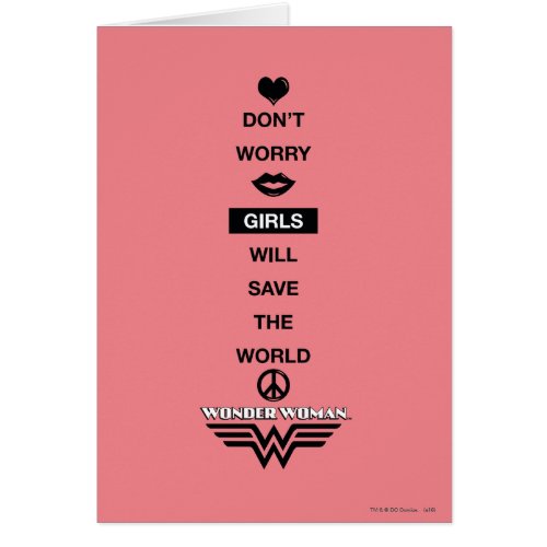 Girls Will Save The World Wonder Woman Graphic