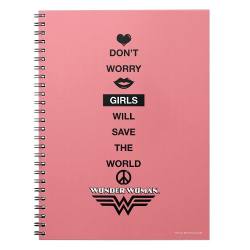 Girls Will Save The World Wonder Woman Graphic Notebook