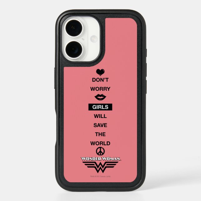 Girls Will Save The World Wonder Woman Graphic Otterbox iPhone Case (Back)