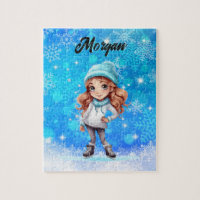 Girls Winter Ice Skate Figure Skate Snowflake
