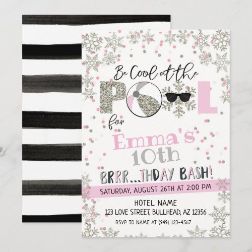 Girl's Winter Pool Party Birthday