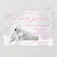 Girls Winter Wonderland Baby Shower Invitations