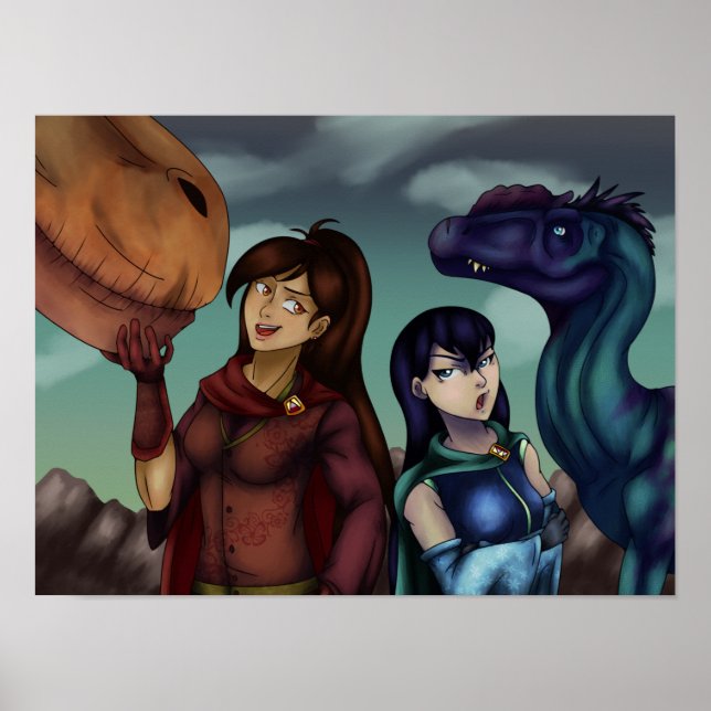 Girls with Dinosaurs Poster (Front)