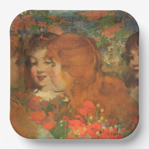 Girls With Red Poppies (by George Henry) Paper Plates