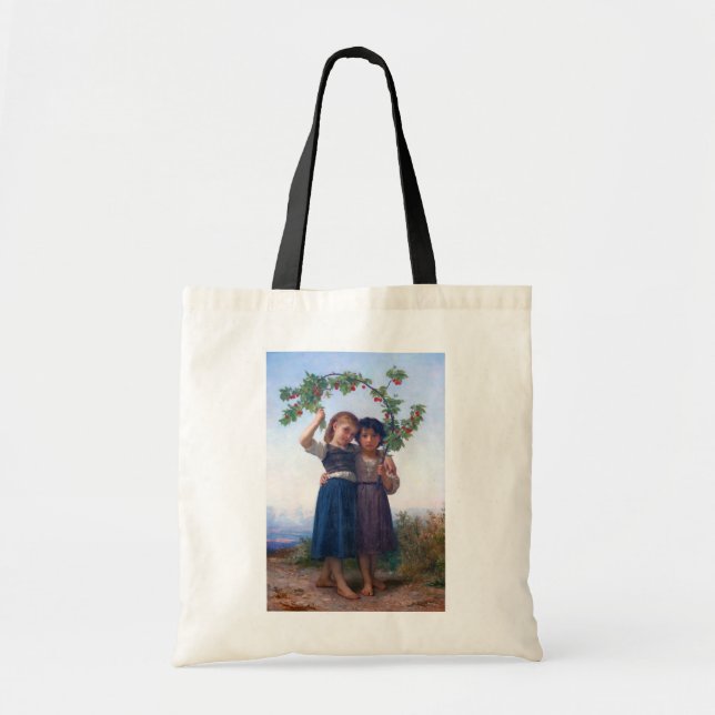 Girls with The Cherry Branch, Bouguereau Tote Bag (Front)