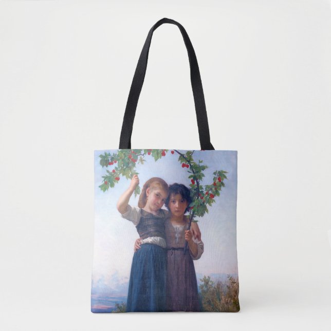 Girls with The Cherry Branch, Bouguereau Tote Bag (Front)