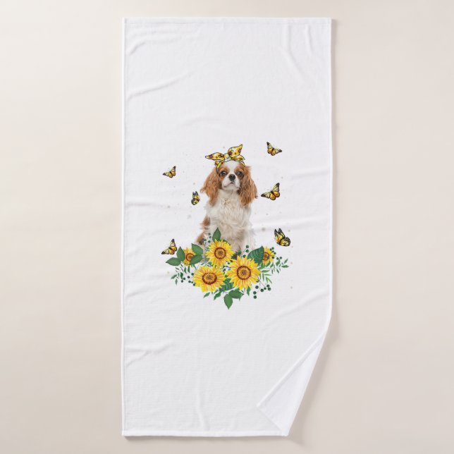 Girls Women Mom Cavalier King Charles Spaniel Dog  Bath Towel (Bath Towel)