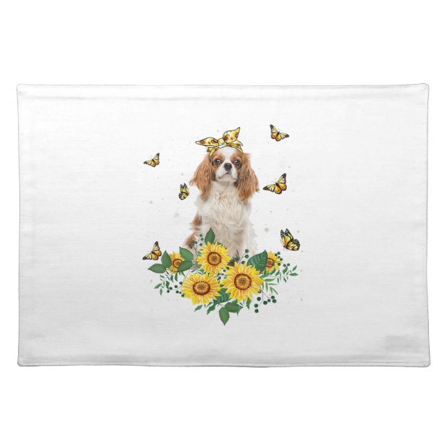Girls Women Mom Cavalier King Charles Spaniel Dog  Cloth Placemat (Front)