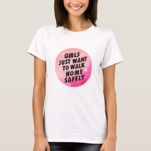 Girls Womens Rights Activism Pink Quote T_Shirt