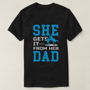 Girls Wrestling Dad Father Wrestler Sports Parents T-Shirt
