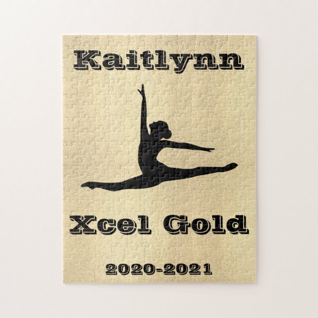 Girls Xcel Gold Gymnastics Jigsaw Puzzle (Vertical)