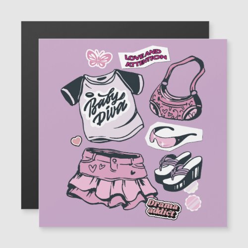 Girls Y2K pink fashion design
