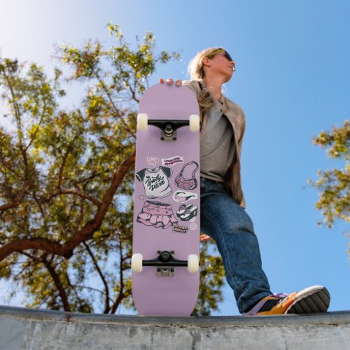 Girls Y2K pink fashion design Skateboard