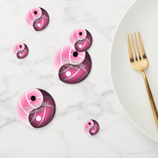 girls yin yang volleyball pink ANY color birthday Confetti (Group)