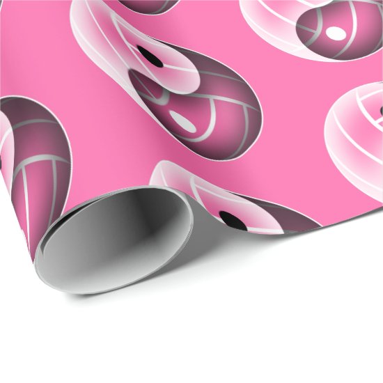 girls yin yang volleyball pink or ANY color Wrapping Paper