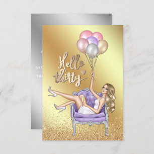 Girly 30th Birthday Party Invitation
