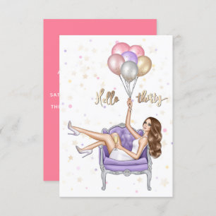 Girly 30th Birthday Party Invitation