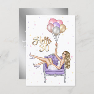 Girly 30th Birthday Party Invitation
