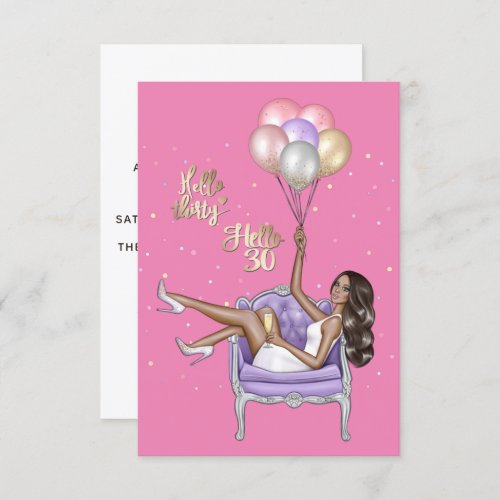 Girly 30th Birthday Party Invitation