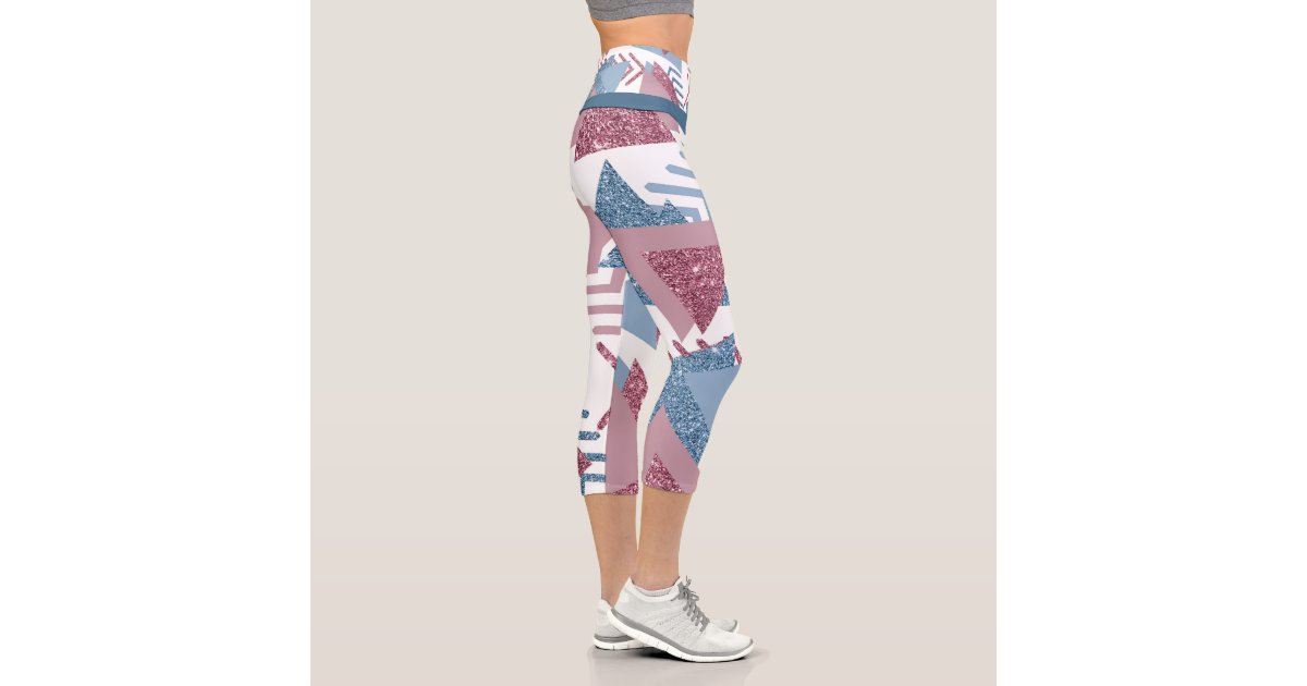 Girly 90s Pattern Mauve Pink Dusty Blue Abstract Capri Leggings Zazzle Com Shop modcloth 90s leggings & find your new wardrobe favorite today. zazzle