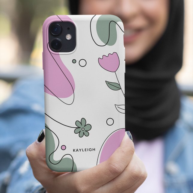Girly Abstract Botanical Drawing & Shapes Case-Mate iPhone Case (Creator Uploaded)