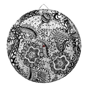 Girly Abstract Floral Dartboard