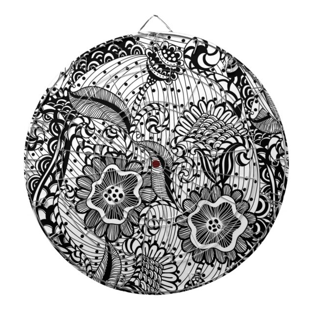 Girly Abstract Floral Dartboard (Front)