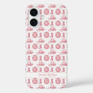 Girly Aesthetic Pink Country Cowgirl iPhone 16 Case