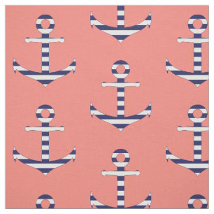 Girly anchor pattern fabric