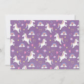 Girly and Cute Purple Unicorn Couples Baby Shower Invitation (Back)