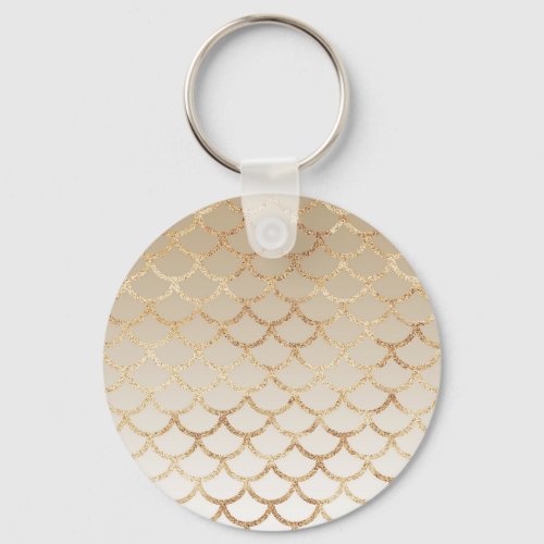 Girly and Glam Ombre Gold Mermaid Glitter Sparkles Keychain