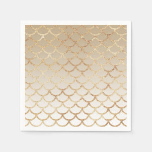 Girly and Glam Ombre Gold Mermaid Glitter Sparkles Napkins
