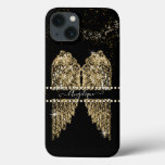 Girly Angel Wings Gold Sparkle Diamond Jewels Chic Iphone 13 Case at Zazzle