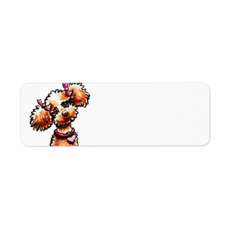 Girly Apricot Poodle Off-Leash Art™ Label