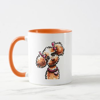 Girly Apricot Poodle Off-leash Art™ Mug by offleashart at Zazzle
