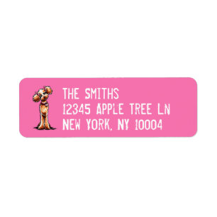 Girly Apricot Poodle Pink Stamped Label