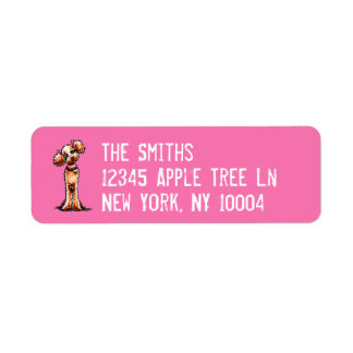 Girly Apricot Poodle Pink Stamped Label