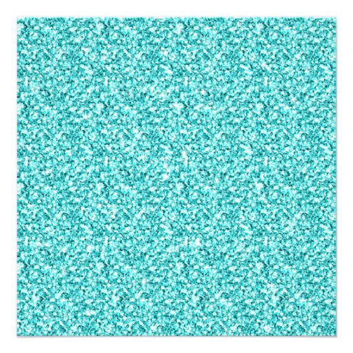 Girly, Fun Aqua Blue Glitter Printed Custom Invite | Zazzle