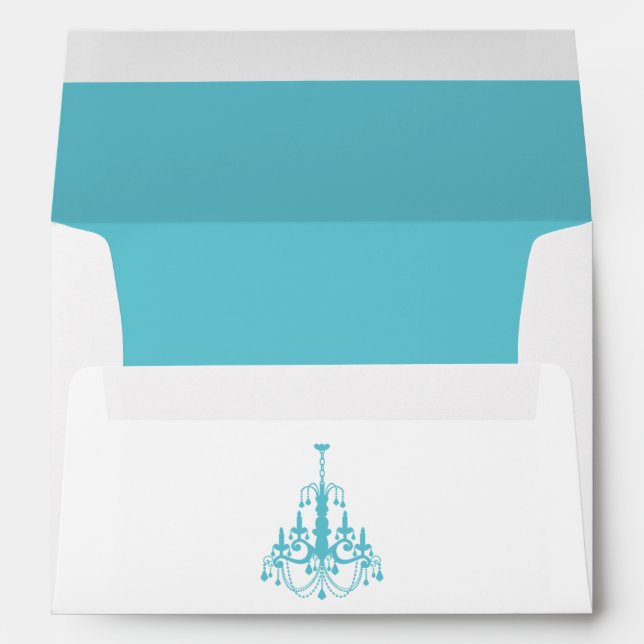 Girly Aqua Chandelier Envelope (Back (Bottom))
