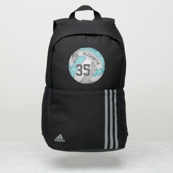 girly aqua gray white sporty volleyball adidas backpack