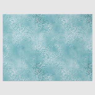 Girly Aqua Turquoise Leopard Print Tissue Paper