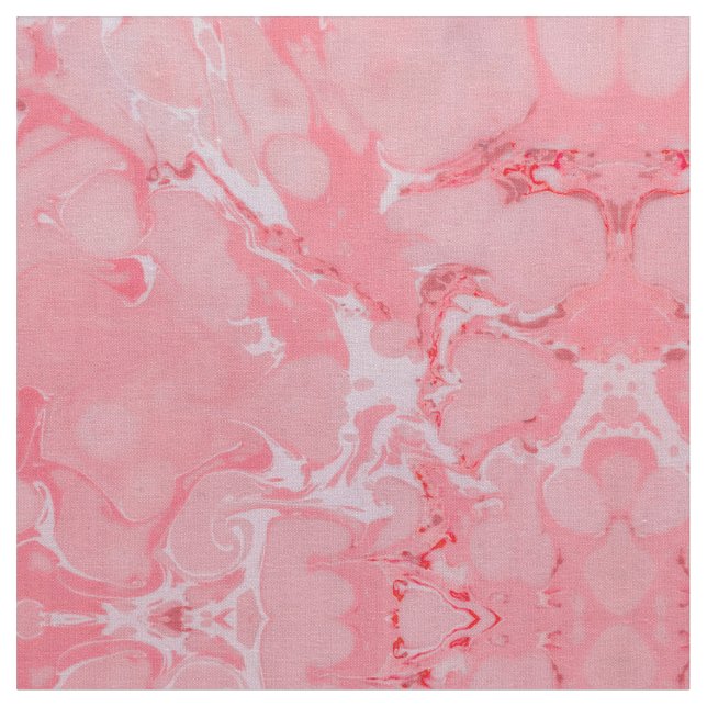 Girly Artsy Modern Pink Marble Stone Pattern Fabric (Close Up)
