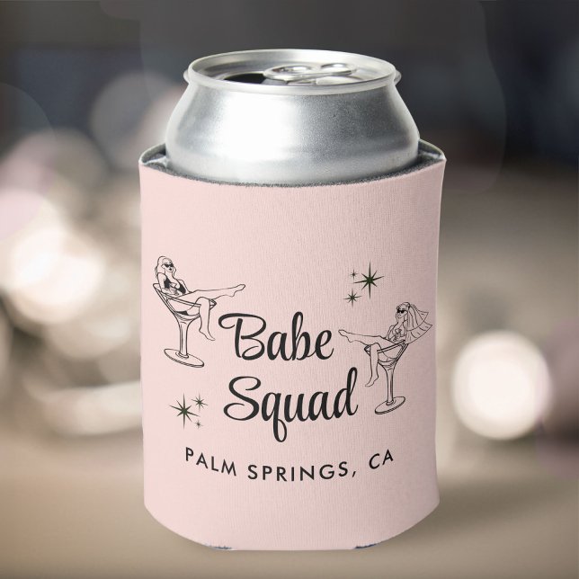 Girly Babe Squad Pink Bachelorette Party Can Cooler (Creator Uploaded)