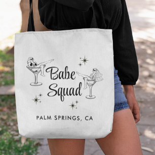 Girly Babe Squad White Bachelorette Party Tote Bag