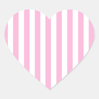 Girly Baby Pink Solid Stripes Pattern Heart Sticker